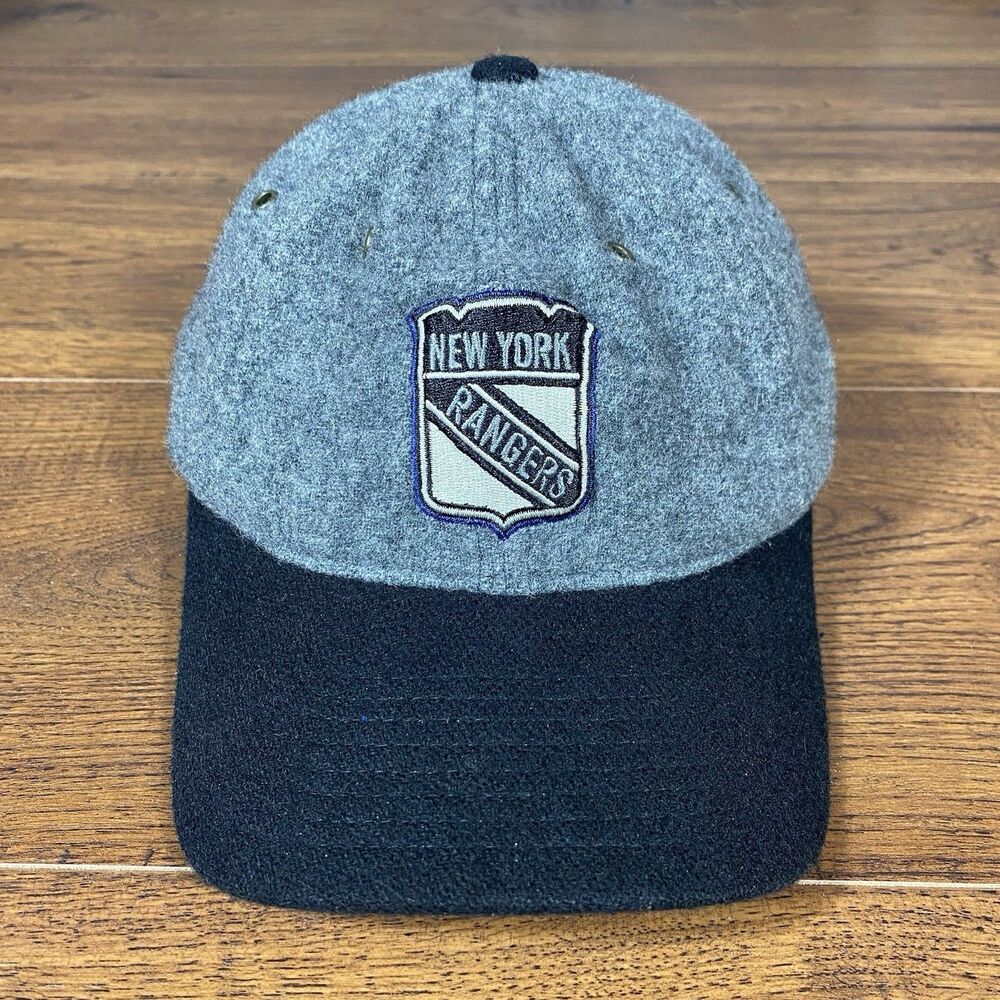 New York Rangers Hat Vintage Hockey Cap Gray Wool Blend Mitchel And Ness S/M NHL